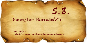 Spengler Barnabás névjegykártya